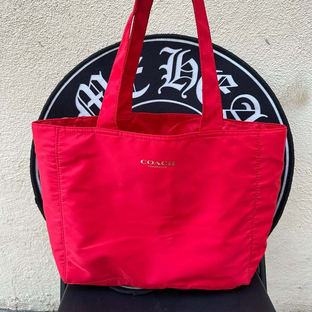 Coach Fragrance Nylon Tote Bag in Red